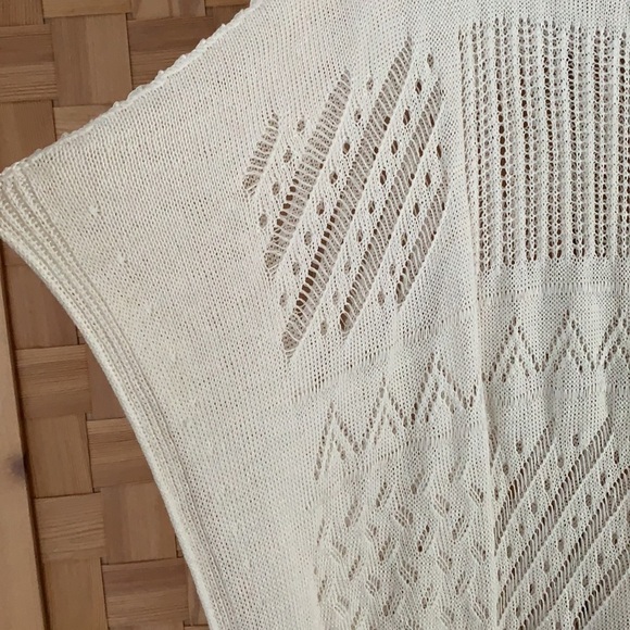 Alice+ Olivia Willard Linen Blend Pointelle Poncho XS/S - Picture 5 of 11